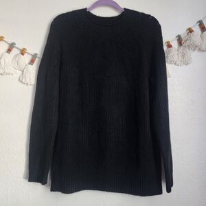 Talbots Alpaca Wool Open Knit Crewneck Long Sleeve Sweater Cozy Minimalist L